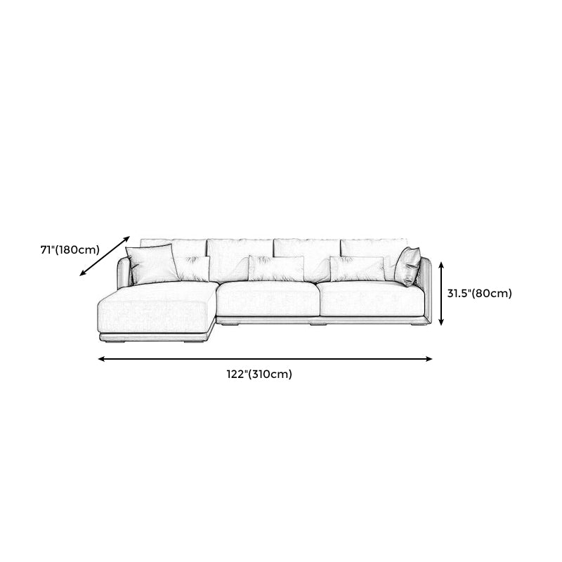 Faux Leather Sectional Square Arm Cushion Back Sofa for Living Room Clearhalo 'furn' 'furn_sectionals' 'Furniture' 'furniture_sectionals' 'Living Room Furniture' 'Sectionals' 4919235