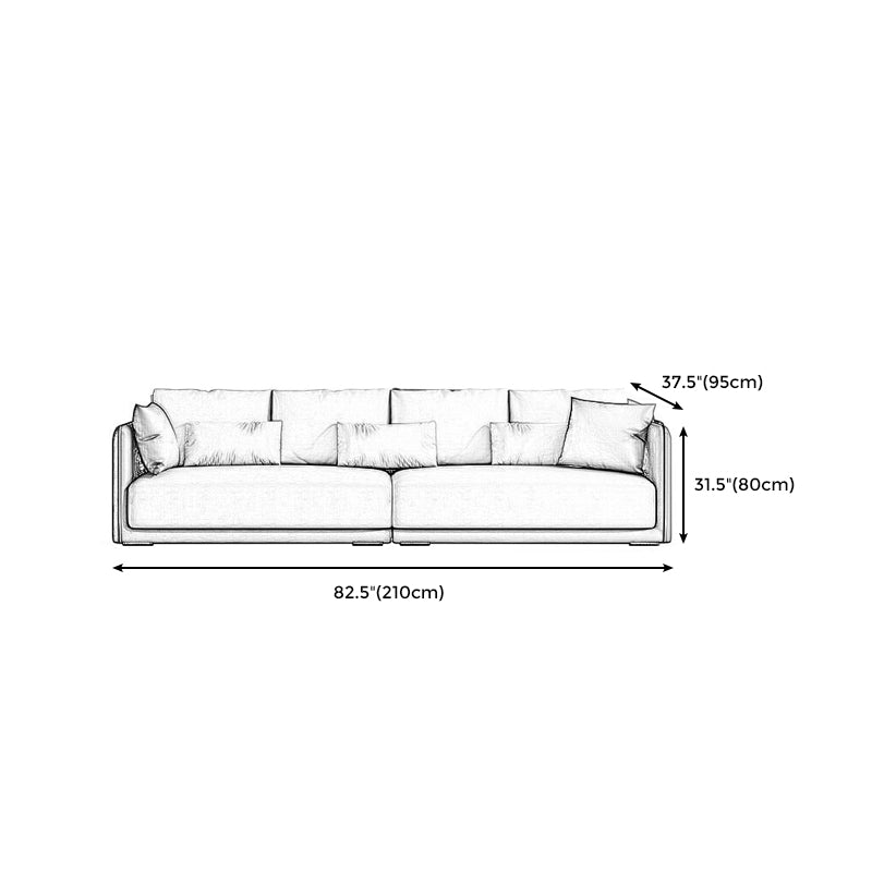 Faux Leather Sectional Square Arm Cushion Back Sofa for Living Room Clearhalo 'furn' 'furn_sectionals' 'Furniture' 'furniture_sectionals' 'Living Room Furniture' 'Sectionals' 4919240
