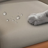 L-Shape Faux Leather Slipcovered Sofa Stain-Resistant Sectional and Chaise for 4 People Clearhalo 'furn' 'furn_sectionals' 'Furniture' 'furniture_sectionals' 'Living Room Furniture' 'Sectionals' 4919247