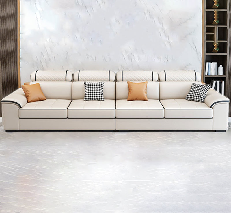 Pillow Top Arm Sofa and Chaise Cushions Back Sectionals with Storage 133"L x 36"W x 39"H Faux Leather Clearhalo 'furn' 'furn_sectionals' 'Furniture' 'furniture_sectionals' 'Living Room Furniture' 'Sectionals' 4919256