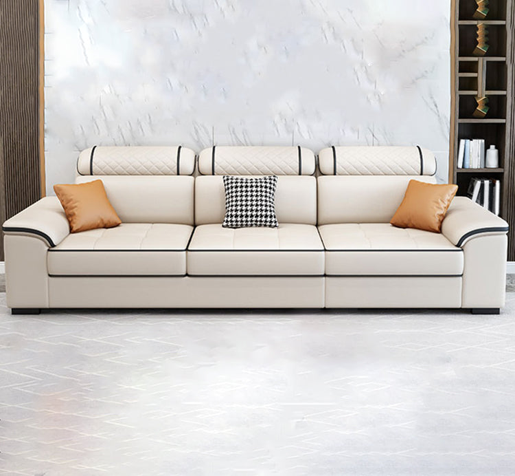 Pillow Top Arm Sofa and Chaise Cushions Back Sectionals with Storage 104"L x 36"W x 39"H Faux Leather Clearhalo 'furn' 'furn_sectionals' 'Furniture' 'furniture_sectionals' 'Living Room Furniture' 'Sectionals' 4919259