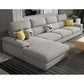 35.43"High Pillow Top Arm Sectional Slipcovered Sofa with Cushion Back Light Brown Clearhalo 'furn' 'furn_sectionals' 'Furniture' 'furniture_sectionals' 'Living Room Furniture' 'Sectionals' 4919300