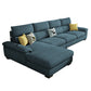 35.43"High Pillow Top Arm Sectional Slipcovered Sofa with Cushion Back 142"L x 71"W x 35"H Dark Blue Clearhalo 'furn' 'furn_sectionals' 'Furniture' 'furniture_sectionals' 'Living Room Furniture' 'Sectionals' 4919301