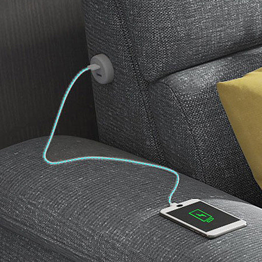 35.43"High Pillow Top Arm Sectional Slipcovered Sofa with Cushion Back Clearhalo 'furn' 'furn_sectionals' 'Furniture' 'furniture_sectionals' 'Living Room Furniture' 'Sectionals' 4919303