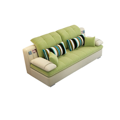 Removable Cushions Pillow Top Arm Sofa/Sectional with Slipcovered and Storage 83"L x 33"W x 28"H Green Clearhalo 'furn' 'furn_sectionals' 'Furniture' 'furniture_sectionals' 'Living Room Furniture' 'Sectionals' 4919325