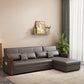 Fabric Square Arm Sectional Sofa 35.43"High Manual Reclining Sofa Bed with Storage Grey Clearhalo 'furn' 'furn_sectionals' 'Furniture' 'furniture_sectionals' 'Living Room Furniture' 'Sectionals' 4919335