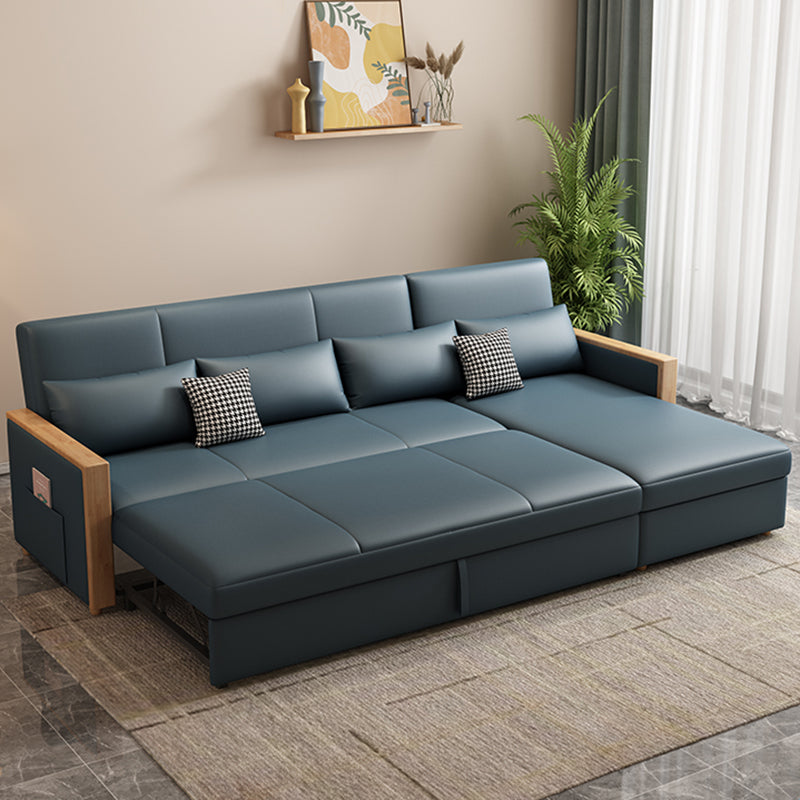 Fabric Square Arm Sectional Sofa 35.43"High Manual Reclining Sofa Bed with Storage Clearhalo 'furn' 'furn_sectionals' 'Furniture' 'furniture_sectionals' 'Living Room Furniture' 'Sectionals' 4919336