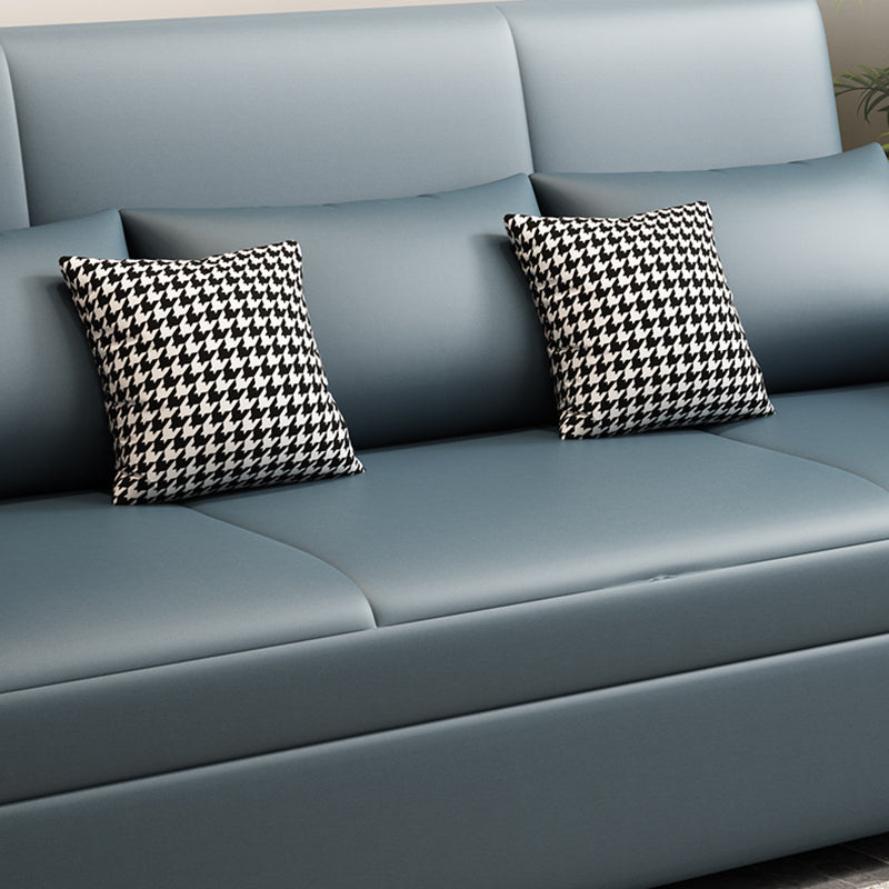 Fabric Square Arm Sectional Sofa 35.43"High Manual Reclining Sofa Bed with Storage Clearhalo 'furn' 'furn_sectionals' 'Furniture' 'furniture_sectionals' 'Living Room Furniture' 'Sectionals' 4919339