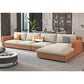 Modern Square Arm Sectionals 33.46"H Pillow Back Sofa and Chaise Beige Orange Clearhalo 'furn' 'furn_sectionals' 'Furniture' 'furniture_sectionals' 'Living Room Furniture' 'Sectionals' 4919346