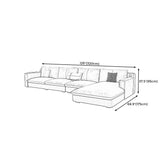 Modern Square Arm Sectionals 33.46"H Pillow Back Sofa and Chaise Clearhalo 'furn' 'furn_sectionals' 'Furniture' 'furniture_sectionals' 'Living Room Furniture' 'Sectionals' 4919350