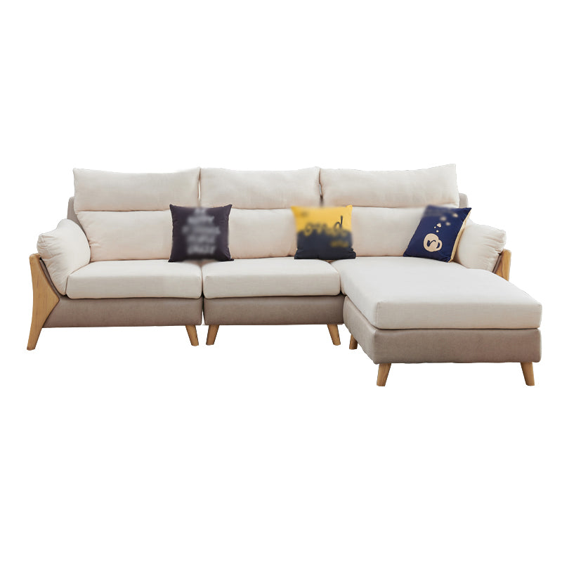30.71"High Pillow Top Arm Sofa Fabric Cushion Back Sectional for Living Room 107"L x 69"W x 31"H Clearhalo 'furn' 'furn_sectionals' 'Furniture' 'furniture_sectionals' 'Living Room Furniture' 'Sectionals' 4919358