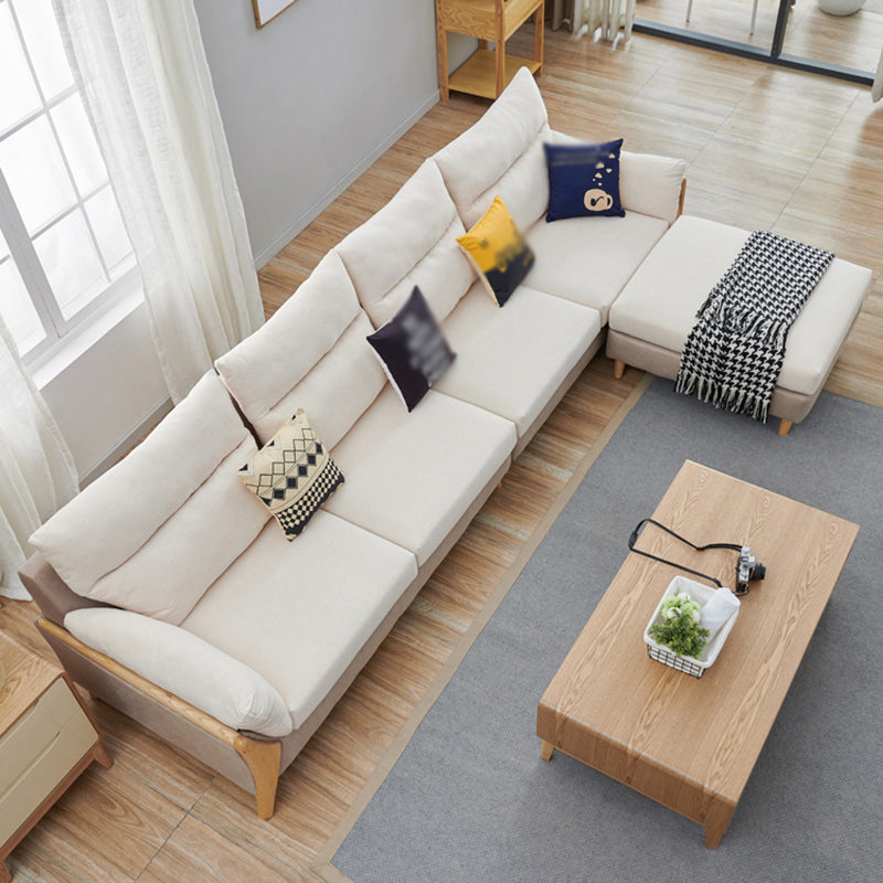 30.71"High Pillow Top Arm Sofa Fabric Cushion Back Sectional for Living Room 134"L x 69"W x 31"H Sponge Clearhalo 'furn' 'furn_sectionals' 'Furniture' 'furniture_sectionals' 'Living Room Furniture' 'Sectionals' 4919364