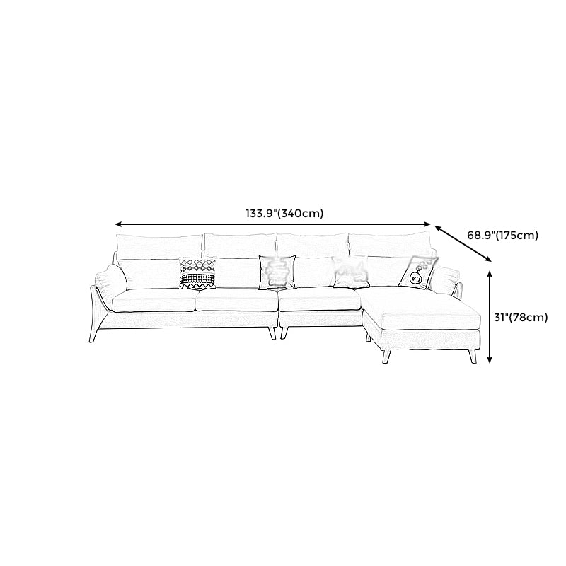 30.71"High Pillow Top Arm Sofa Fabric Cushion Back Sectional for Living Room Clearhalo 'furn' 'furn_sectionals' 'Furniture' 'furniture_sectionals' 'Living Room Furniture' 'Sectionals' 4919371