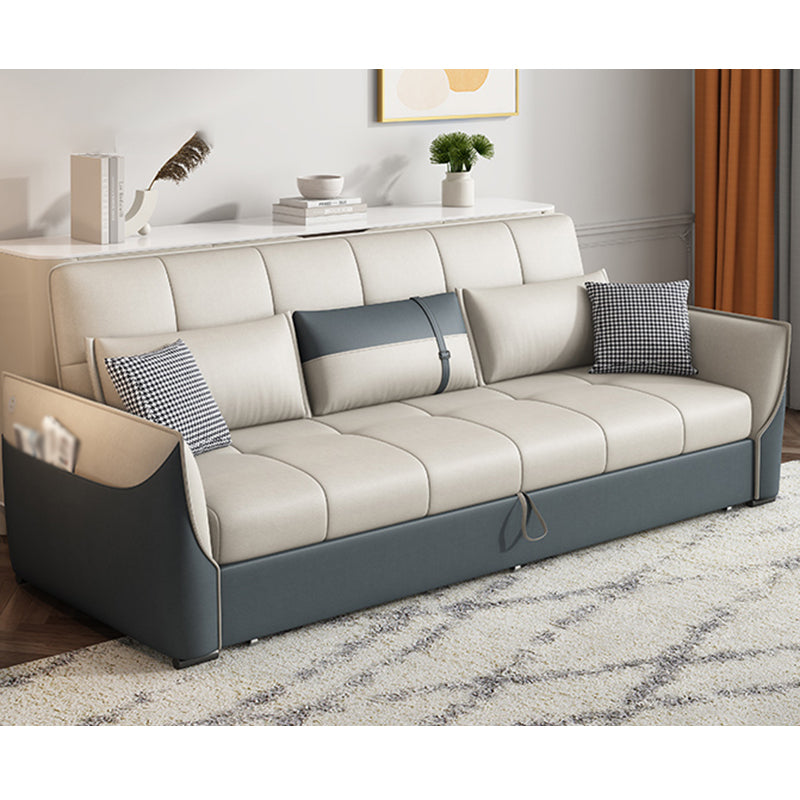Manual Reclining Cushion Back Sectional Sofa 35.43"High Fabric Sofa Bed with Storage 83"L x 35.5"W x 35.5"H Clearhalo 'furn' 'furn_sectionals' 'Furniture' 'furniture_sectionals' 'Living Room Furniture' 'Sectionals' 4919374