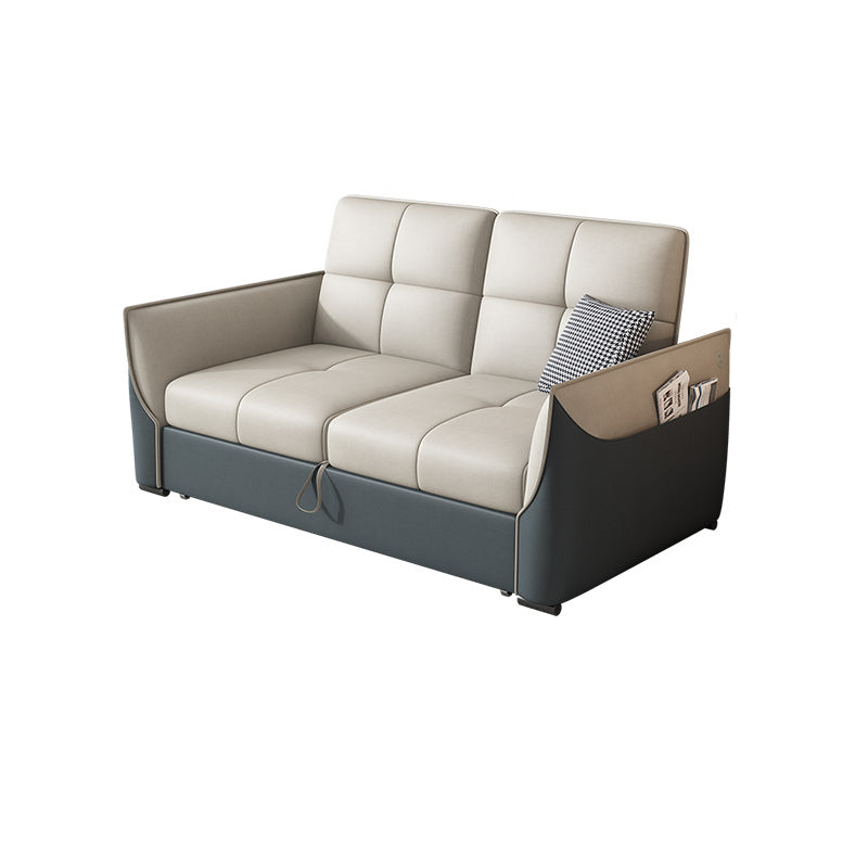 Manual Reclining Cushion Back Sectional Sofa 35.43"High Fabric Sofa Bed with Storage 63"L x 35.5"W x 35.5"H Clearhalo 'furn' 'furn_sectionals' 'Furniture' 'furniture_sectionals' 'Living Room Furniture' 'Sectionals' 4919376