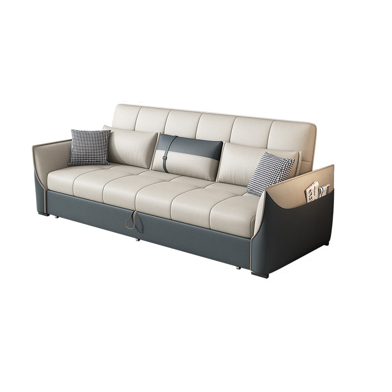 Manual Reclining Cushion Back Sectional Sofa 35.43"High Fabric Sofa Bed with Storage 75"L x 35.5"W x 35.5"H Clearhalo 'furn' 'furn_sectionals' 'Furniture' 'furniture_sectionals' 'Living Room Furniture' 'Sectionals' 4919378