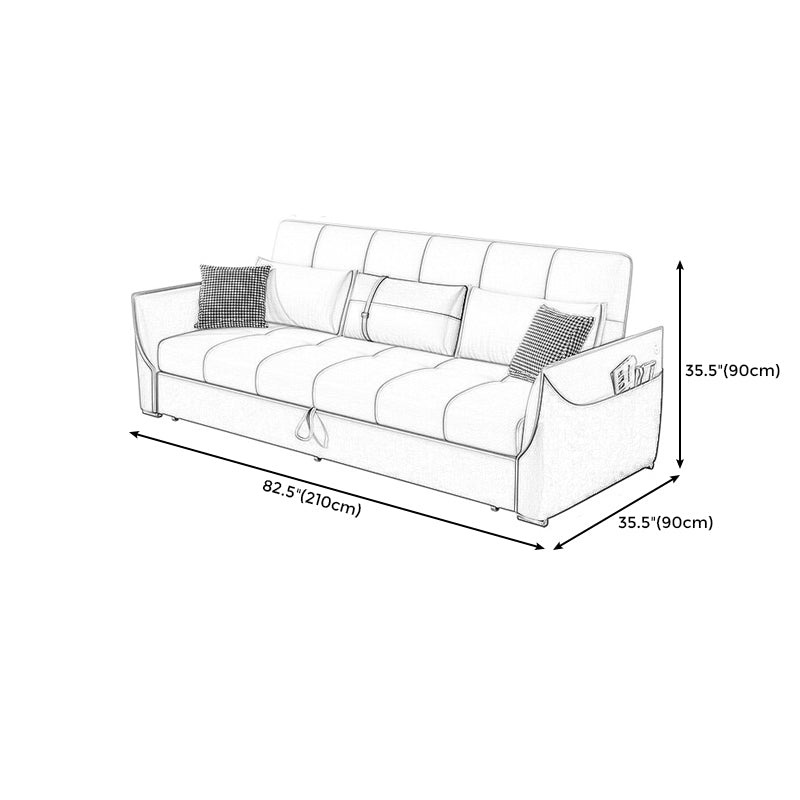 Manual Reclining Cushion Back Sectional Sofa 35.43"High Fabric Sofa Bed with Storage Clearhalo 'furn' 'furn_sectionals' 'Furniture' 'furniture_sectionals' 'Living Room Furniture' 'Sectionals' 4919385