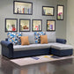 Rolled Arm Sectionals 116.14"L x 59.06"W x 38.58"H Cushion Back Sofa Bed with Storage Dark Blue Clearhalo 'furn' 'furn_sectionals' 'Furniture' 'furniture_sectionals' 'Living Room Furniture' 'Sectionals' 4919396
