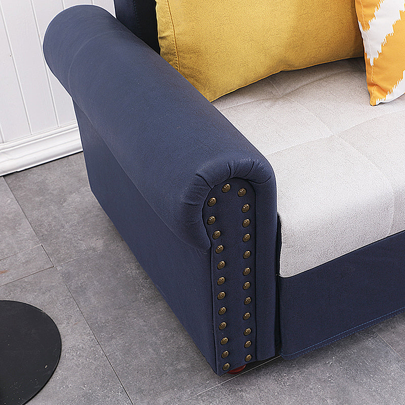 Rolled Arm Sectionals 116.14"L x 59.06"W x 38.58"H Cushion Back Sofa Bed with Storage Clearhalo 'furn' 'furn_sectionals' 'Furniture' 'furniture_sectionals' 'Living Room Furniture' 'Sectionals' 4919406