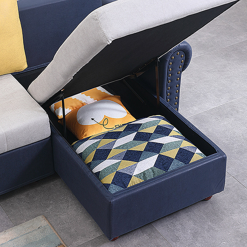 Rolled Arm Sectionals 116.14"L x 59.06"W x 38.58"H Cushion Back Sofa Bed with Storage Clearhalo 'furn' 'furn_sectionals' 'Furniture' 'furniture_sectionals' 'Living Room Furniture' 'Sectionals' 4919408