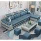 108.3"L √ó 57.09"W √ó 35.43"H Sloped Arms Sectional Slipcovered Sofa with Pocket Storage Dark Blue Faux Leather Clearhalo 'furn' 'furn_sectionals' 'Furniture' 'furniture_sectionals' 'Living Room Furniture' 'Sectionals' 4919431