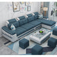 108.3"L √ó 57.09"W √ó 35.43"H Sloped Arms Sectional Slipcovered Sofa with Pocket Storage Dark Blue Linen Blend Clearhalo 'furn' 'furn_sectionals' 'Furniture' 'furniture_sectionals' 'Living Room Furniture' 'Sectionals' 4919435