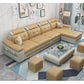 108.3"L √ó 57.09"W √ó 35.43"H Sloped Arms Sectional Slipcovered Sofa with Pocket Storage Yellow Faux Leather Clearhalo 'furn' 'furn_sectionals' 'Furniture' 'furniture_sectionals' 'Living Room Furniture' 'Sectionals' 4919436
