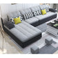Scandinavian Light Gray Pillow Top Arm Sofa Slipcovered Sectional with Pocket Storage 127"L x 71"W x 33.5"H Linen Blend Clearhalo 'furn' 'furn_sectionals' 'Furniture' 'furniture_sectionals' 'Living Room Furniture' 'Sectionals' 4919439