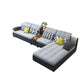 Scandinavian Light Gray Pillow Top Arm Sofa Slipcovered Sectional with Pocket Storage 142.5"L x 71"W x 33.5"H Linen Blend Clearhalo 'furn' 'furn_sectionals' 'Furniture' 'furniture_sectionals' 'Living Room Furniture' 'Sectionals' 4919441