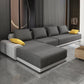 Scandinavian L-Shape Slipcovered Sofa and Chaise Pillow Back Cushions Sectional 142"L x 71"W x 35"H Dark Gray Clearhalo 'furn' 'furn_sectionals' 'Furniture' 'furniture_sectionals' 'Living Room Furniture' 'Sectionals' 4919461