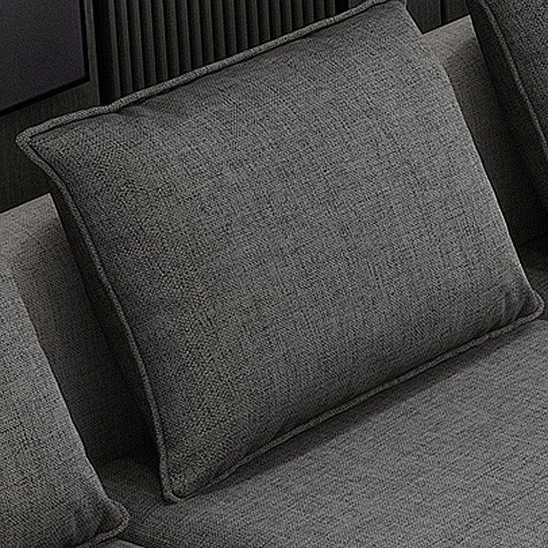 Scandinavian L-Shape Slipcovered Sofa and Chaise Pillow Back Cushions Sectional Clearhalo 'furn' 'furn_sectionals' 'Furniture' 'furniture_sectionals' 'Living Room Furniture' 'Sectionals' 4919468