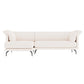 Pillow Top Arm Sectionals 33.46"High Removable Cushion Sofa for Living Room, Beige 107.5"L x 70"W x 33.5"H Faux Leather Clearhalo 'furn' 'furn_sectionals' 'Furniture' 'furniture_sectionals' 'Living Room Furniture' 'Sectionals' 4919471