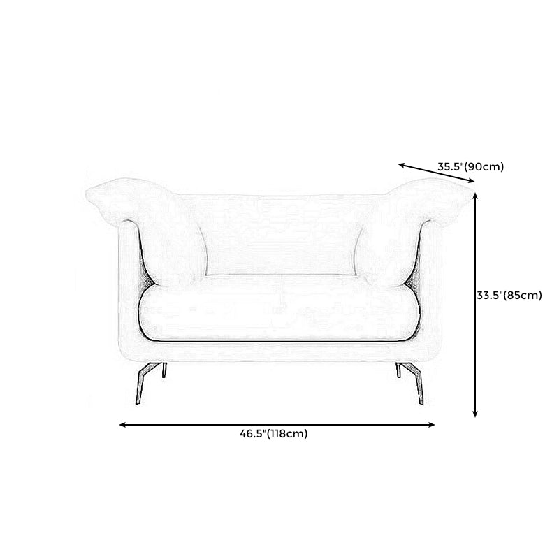 Pillow Top Arm Sectionals 33.46"High Removable Cushion Sofa for Living Room, Beige Clearhalo 'furn' 'furn_sectionals' 'Furniture' 'furniture_sectionals' 'Living Room Furniture' 'Sectionals' 4919484