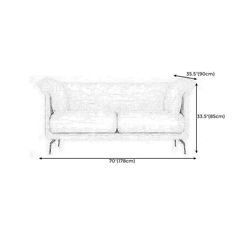 Pillow Top Arm Sectionals 33.46"High Removable Cushion Sofa for Living Room, Beige Clearhalo 'furn' 'furn_sectionals' 'Furniture' 'furniture_sectionals' 'Living Room Furniture' 'Sectionals' 4919485