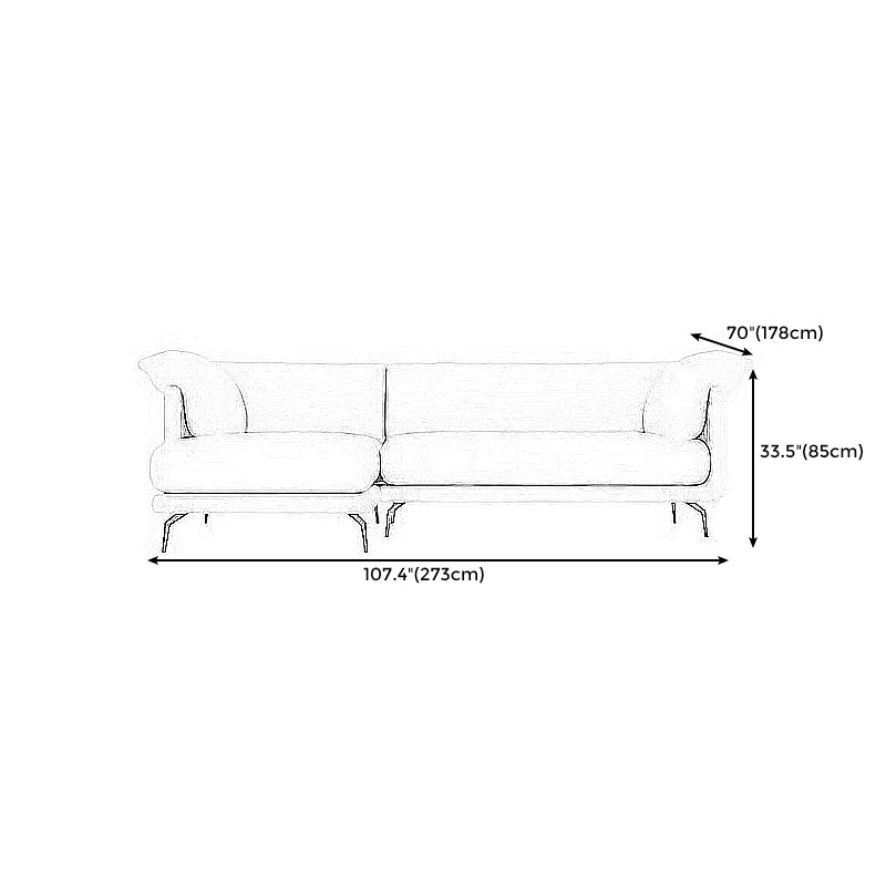 Pillow Top Arm Sectionals 33.46"High Removable Cushion Sofa for Living Room, Beige Clearhalo 'furn' 'furn_sectionals' 'Furniture' 'furniture_sectionals' 'Living Room Furniture' 'Sectionals' 4919489