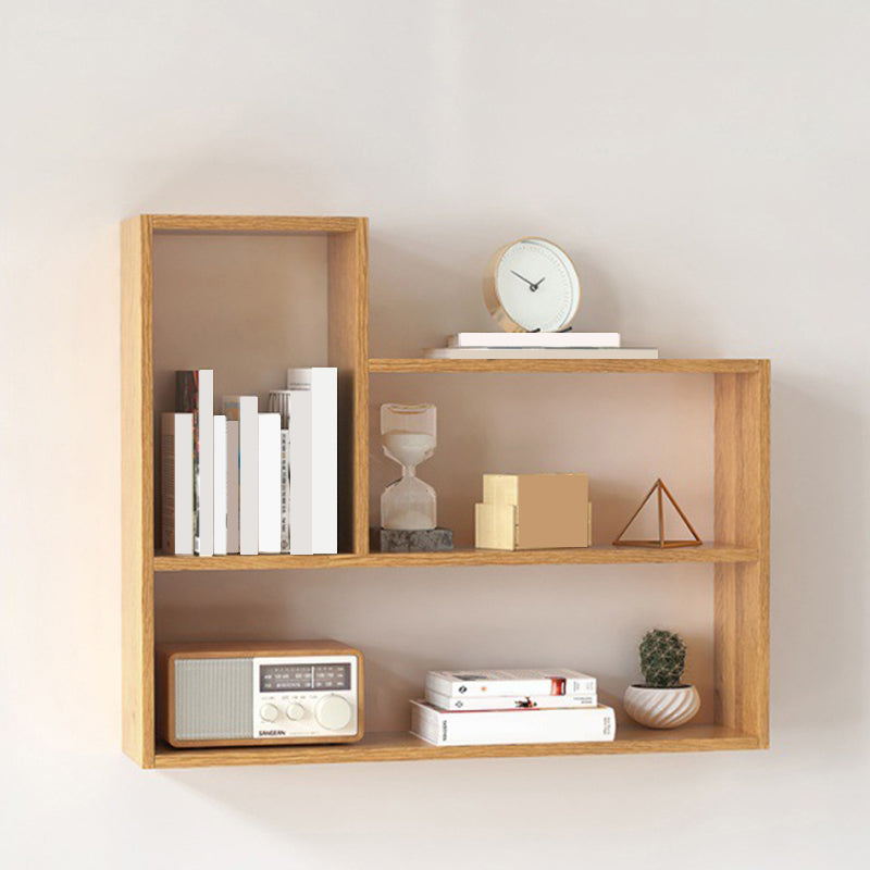 Contemporary Wood Bookcase Closed Back Wall Mounted Bookshelf for Home Office Natural Clearhalo 'Bookcases' 'Furniture' 'furniture_bookcases' 'Office Furniture' 4924123