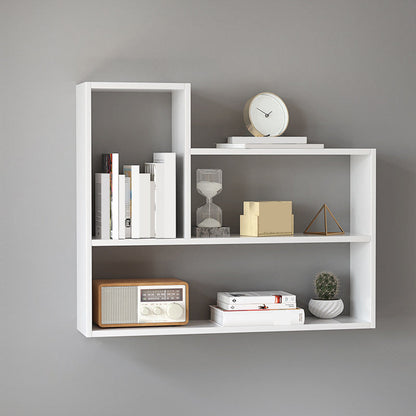 Contemporary Wood Bookcase Closed Back Wall Mounted Bookshelf for Home Office White Clearhalo 'Bookcases' 'Furniture' 'furniture_bookcases' 'Office Furniture' 4924124