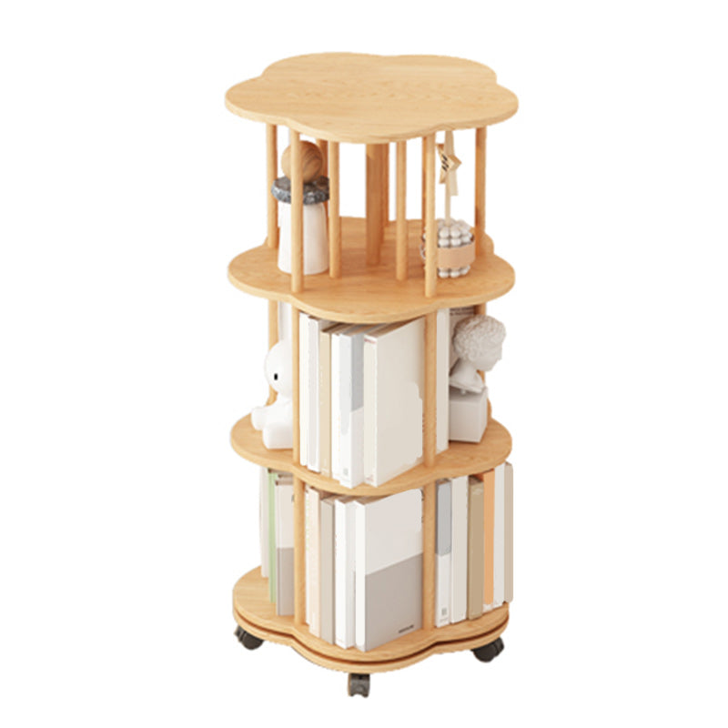 Contemporary Wooden Bookcase Vertical Open Back Bookshelf for Home Office 18.9"L x 18.9"W x 38.6"H Natural Clearhalo 'Bookcases' 'furn' 'furn_bookcases' 'Furniture' 'furniture_bookcases' 'Office Furniture' 4924145