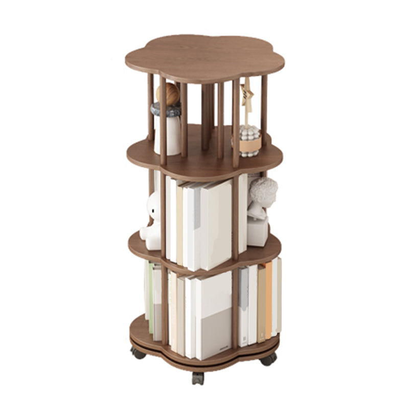 Contemporary Wooden Bookcase Vertical Open Back Bookshelf for Home Office 18.9"L x 18.9"W x 38.6"H Brown Clearhalo 'Bookcases' 'furn' 'furn_bookcases' 'Furniture' 'furniture_bookcases' 'Office Furniture' 4924148