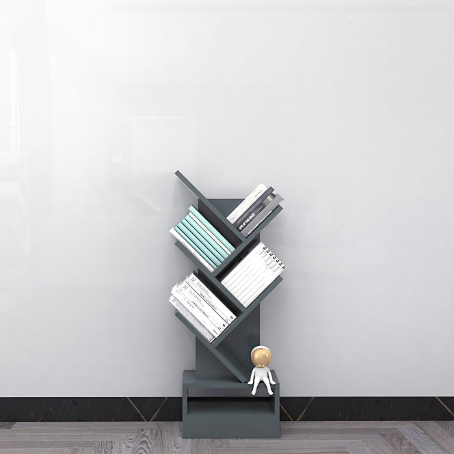 Modern Closed Back Bookshelf Manufactured Wood Vertical Bookcase for Home 14.6"L x 8.3"W x 38.1"H Dark Gray Clearhalo 'Bookcases' 'furn' 'furn_bookcases' 'Furniture' 'furniture_bookcases' 'Office Furniture' 4924185