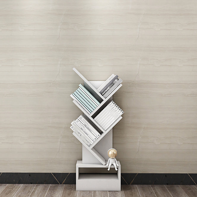 Modern Closed Back Bookshelf Manufactured Wood Vertical Bookcase for Home 14.6"L x 8.3"W x 38.1"H White Clearhalo 'Bookcases' 'furn' 'furn_bookcases' 'Furniture' 'furniture_bookcases' 'Office Furniture' 4924190