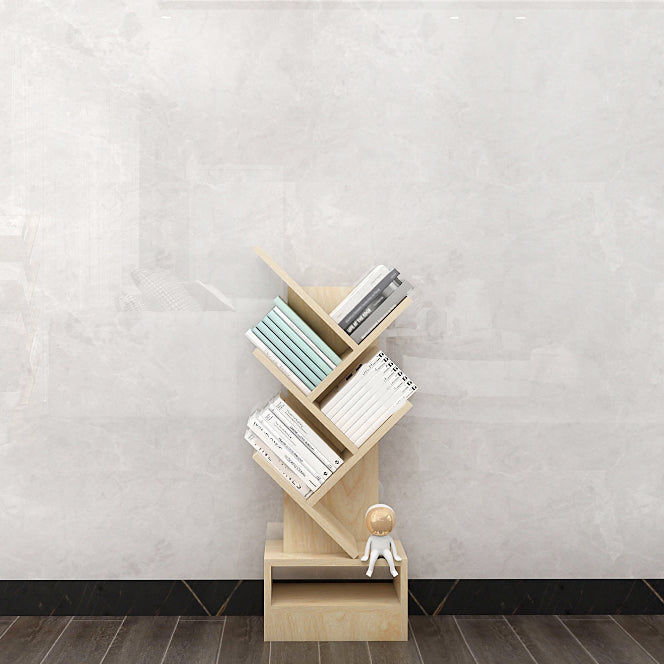 Modern Closed Back Bookshelf Manufactured Wood Vertical Bookcase for Home 14.6"L x 8.3"W x 38.1"H Natural Clearhalo 'Bookcases' 'furn' 'furn_bookcases' 'Furniture' 'furniture_bookcases' 'Office Furniture' 4924197