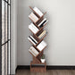 Modern Closed Back Bookshelf Manufactured Wood Vertical Bookcase for Home 14.6"L x 8.3"W x 58.1"H Walnut Clearhalo 'Bookcases' 'furn' 'furn_bookcases' 'Furniture' 'furniture_bookcases' 'Office Furniture' 4924206