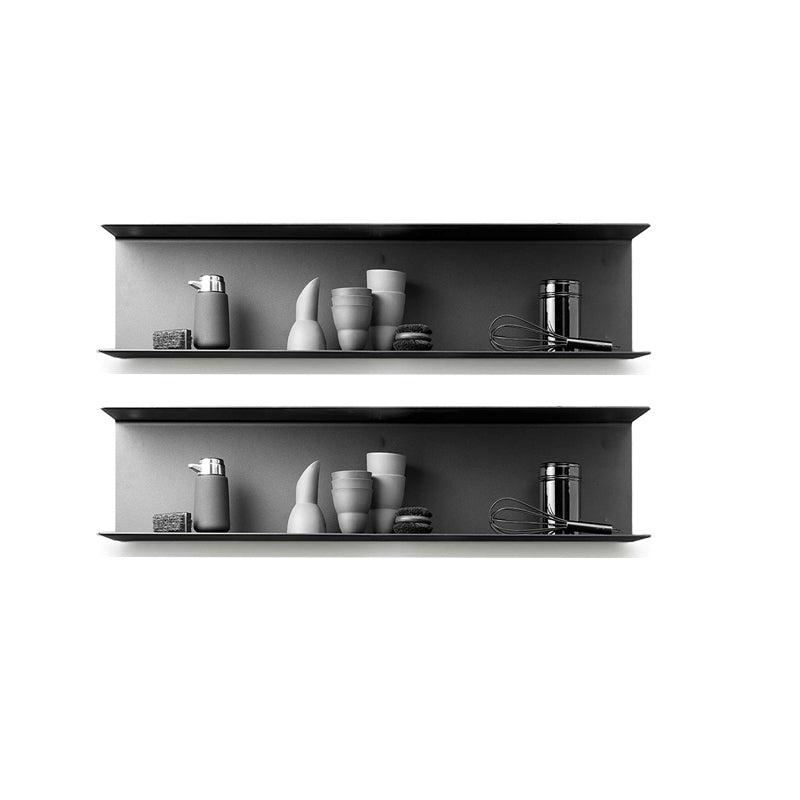 7.87"H Bookshelf Contemporary Style Wall Mounted Bookcase for Office Home 23.6"L x 5.9"W x 7.9"H Black 2 Piece Set Clearhalo 'Bookcases' 'furn' 'furn_bookcases' 'Furniture' 'furniture_bookcases' 'Office Furniture' 4924228