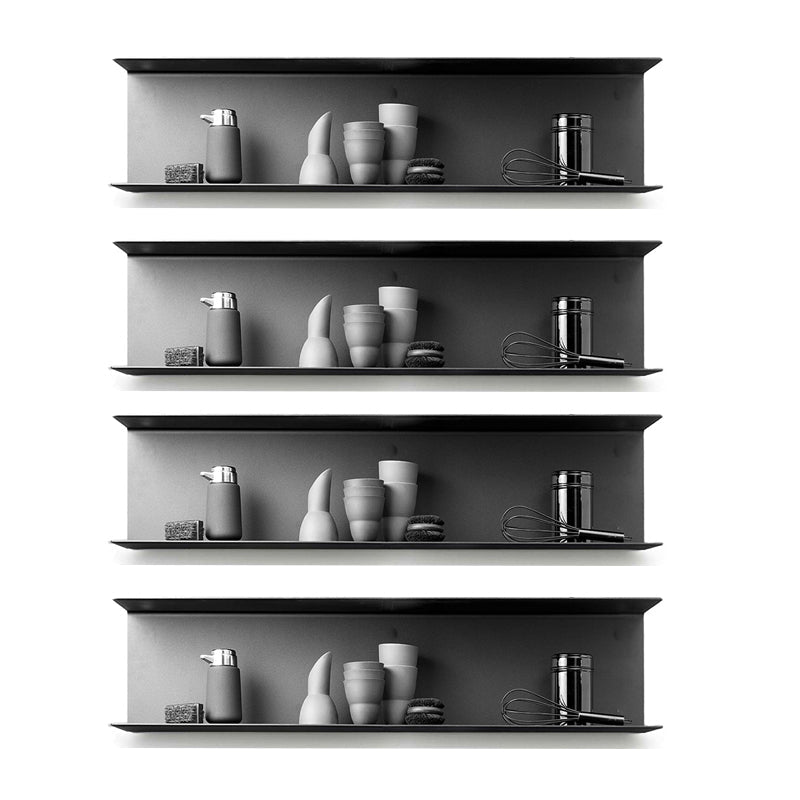 7.87"H Bookshelf Contemporary Style Wall Mounted Bookcase for Office Home 23.6"L x 5.9"W x 7.9"H Black 4 Piece Set Clearhalo 'Bookcases' 'furn' 'furn_bookcases' 'Furniture' 'furniture_bookcases' 'Office Furniture' 4924230