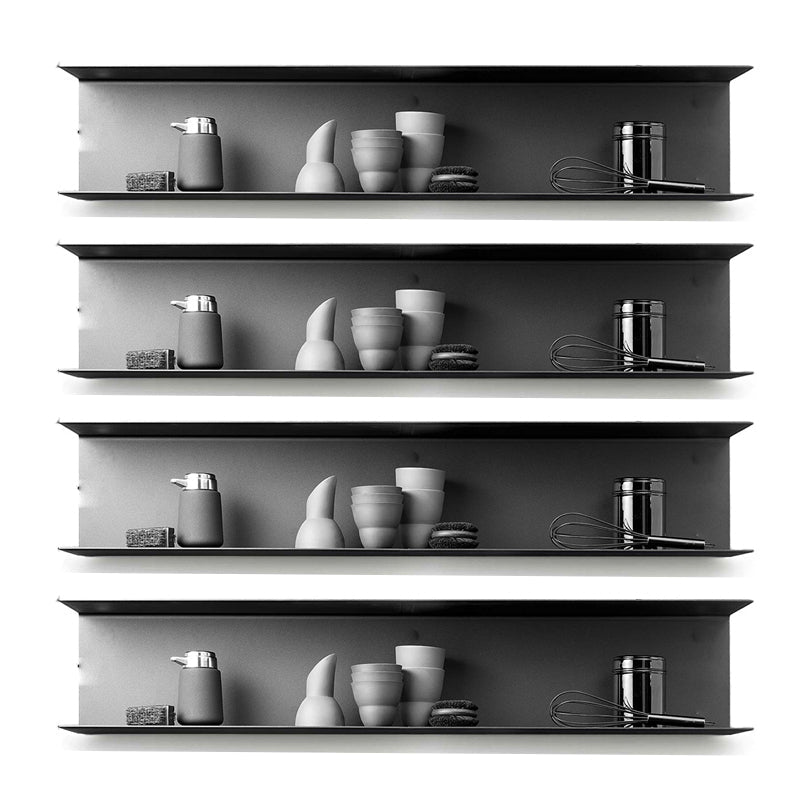 7.87"H Bookshelf Contemporary Style Wall Mounted Bookcase for Office Home 31.5"L x 5.9"W x 7.9"H Black 4 Piece Set Clearhalo 'Bookcases' 'furn' 'furn_bookcases' 'Furniture' 'furniture_bookcases' 'Office Furniture' 4924234