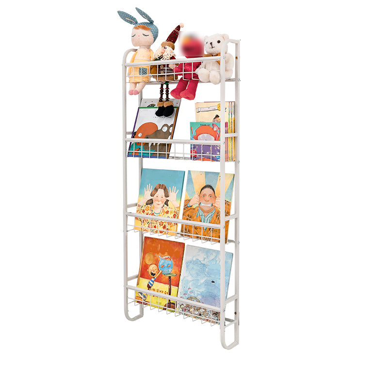 Modern Style Metal Bookshelf Wall Mounted Bookcase for Bedroom 20.3"L x 4.6"W x 47.2"H Clearhalo 'Bookcases' 'furn' 'furn_bookcases' 'Furniture' 'furniture_bookcases' 'Office Furniture' 4924243