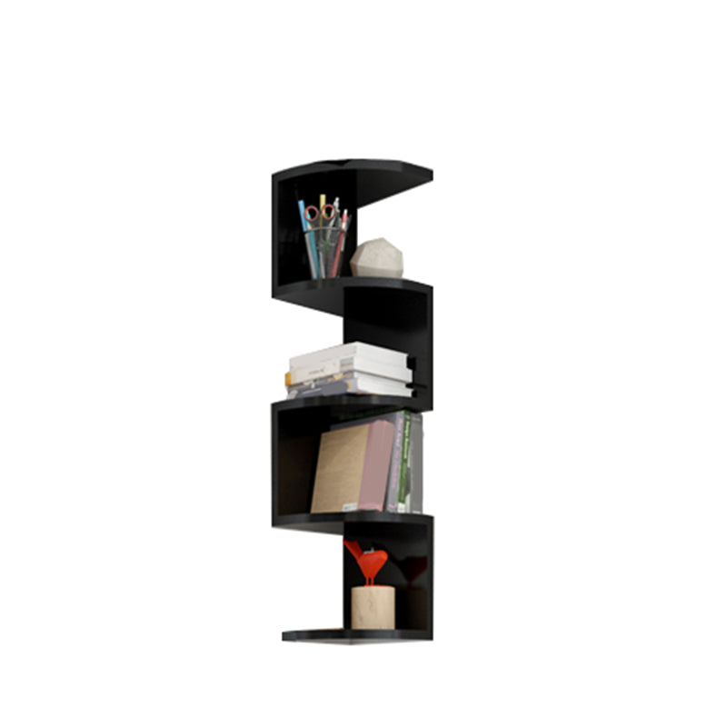 Contemporary Wall Mounted Bookcase Engineered Wood Bookshelf for Home Office Black 7.9"L x 7.9"W x 34.6"H Clearhalo 'Bookcases' 'Furniture' 'furniture_bookcases' 'Office Furniture' 4924266