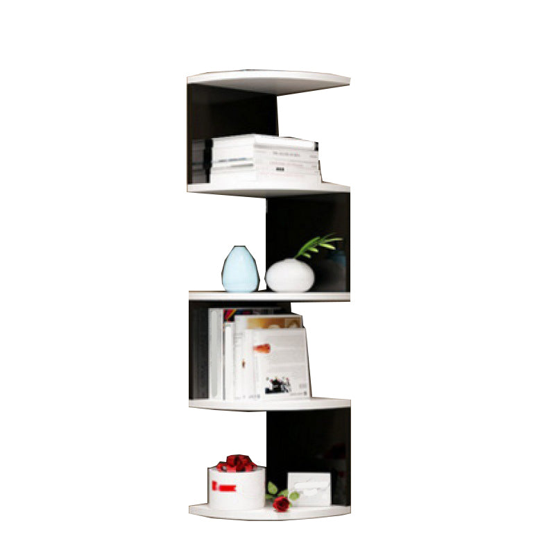 Contemporary Wall Mounted Bookcase Engineered Wood Bookshelf for Home Office White-Black 7.9"L x 7.9"W x 34.6"H Clearhalo 'Bookcases' 'Furniture' 'furniture_bookcases' 'Office Furniture' 4924271