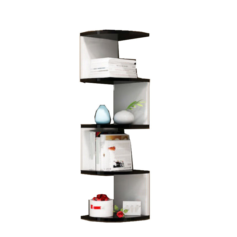 Contemporary Wall Mounted Bookcase Engineered Wood Bookshelf for Home Office Black White 7.9"L x 7.9"W x 34.6"H Clearhalo 'Bookcases' 'Furniture' 'furniture_bookcases' 'Office Furniture' 4924275